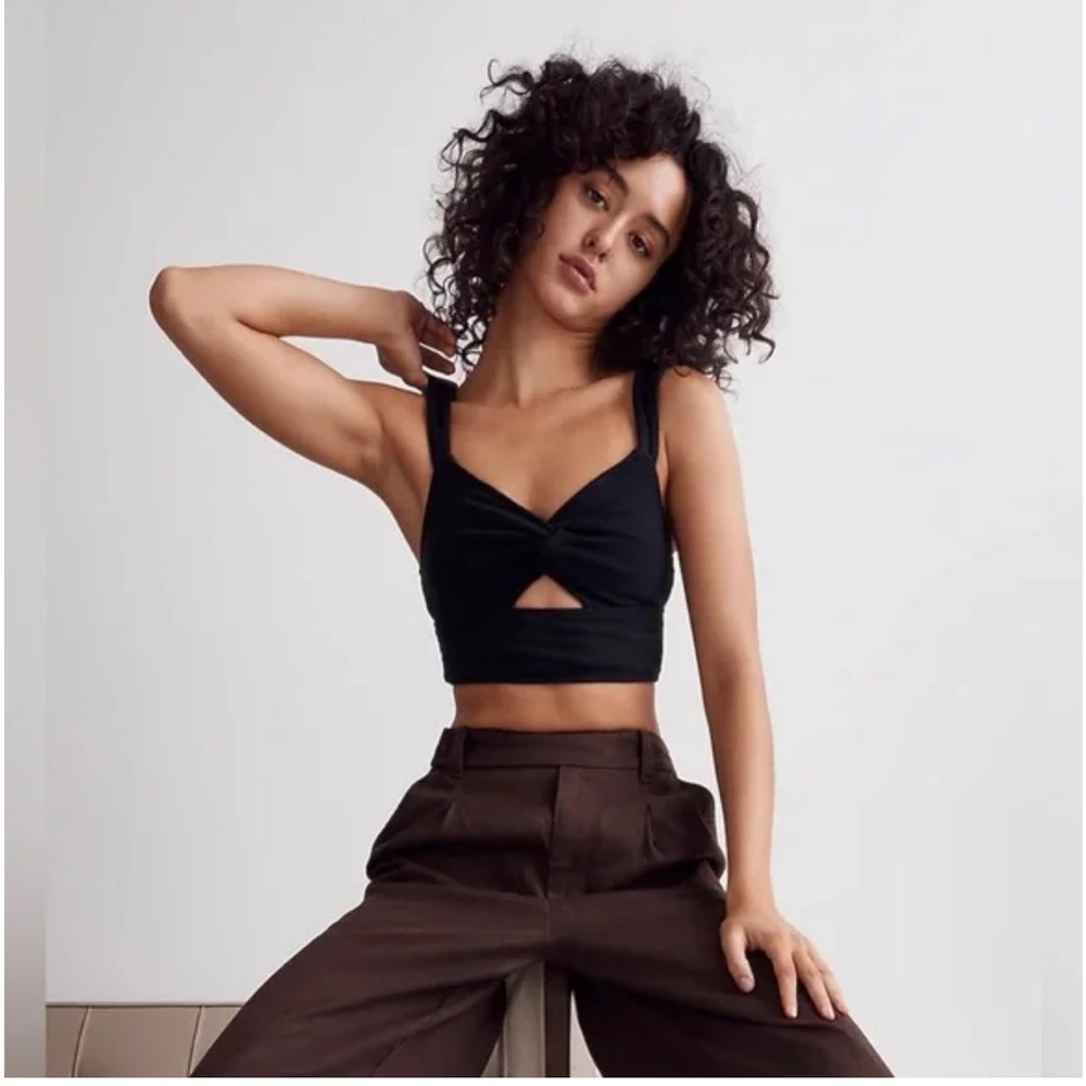 Madewell • Cutout Knot-Front Crop Tank Top